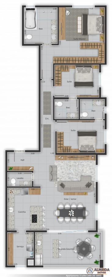 APARTAMENTOS ALTO PADRO PARA VENDA NO EDIFICIO RESIDENCIAL LONDON LOCALIZADO NO BAIRRO ALTO ALEGRE