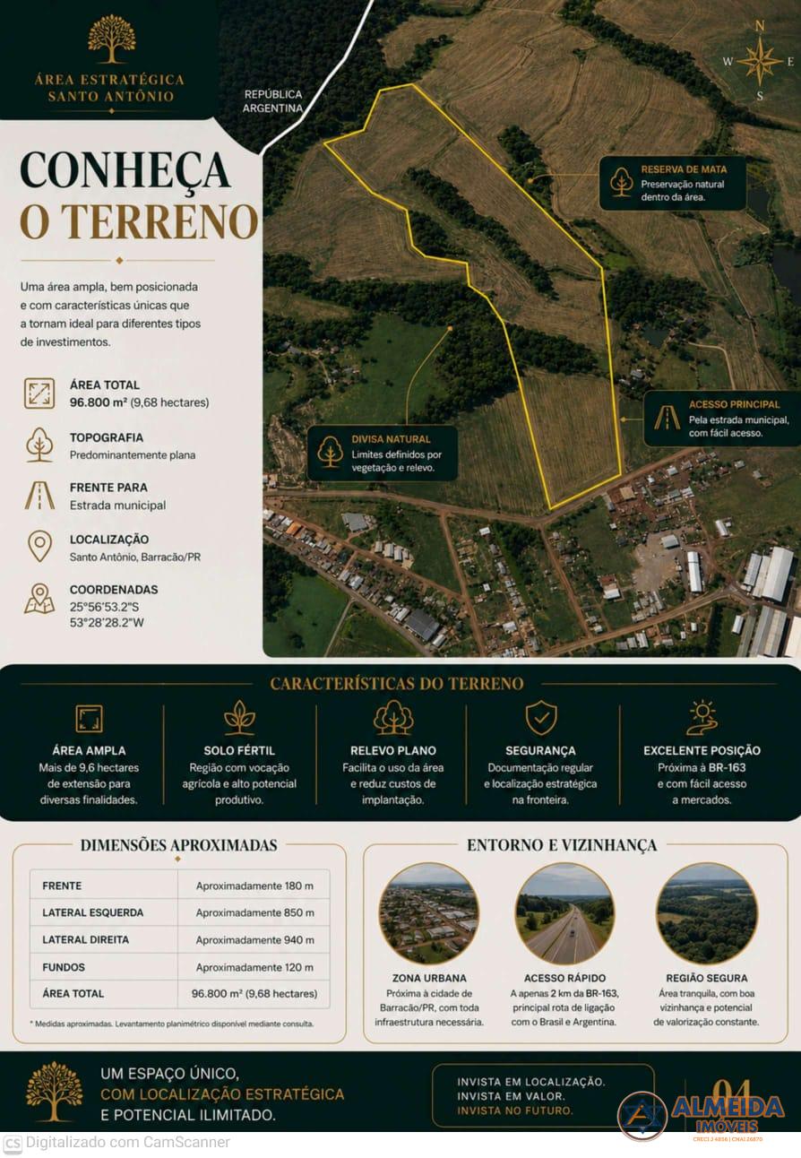 ÁREA RURAL PALMERINHA PARA VENDA PRÓXIMO A BR -163 AO IFPR  EM...