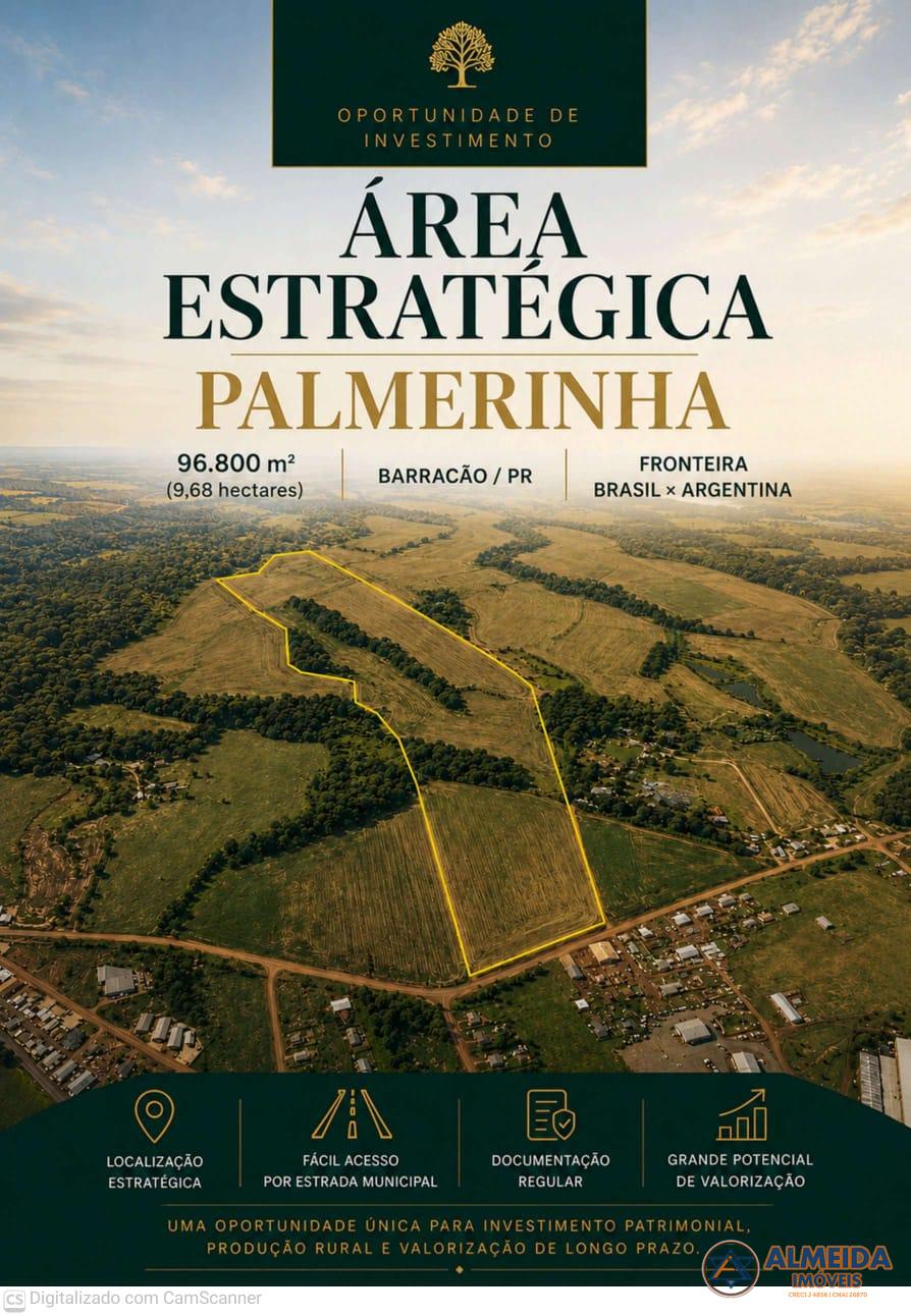 ÁREA RURAL PALMERINHA PARA VENDA PRÓXIMO A BR -163 AO IFPR  EM...