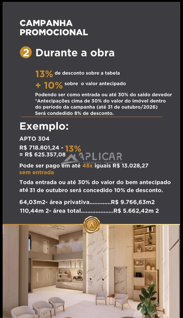 LANÇAMENTO, Aurum Residence - Centro de Foz do Iguaçu PR