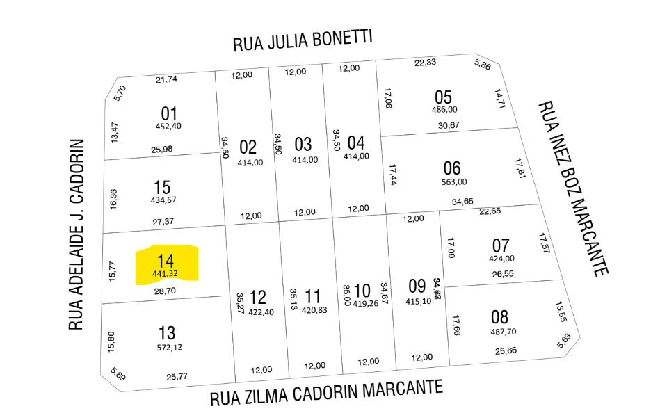 Terreno ? venda com 441,32 m  no bairro Cadorin em PATO BRANCO...