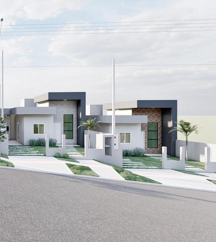 Casas em construção no bairro São Francisco em Pato Branco - PR