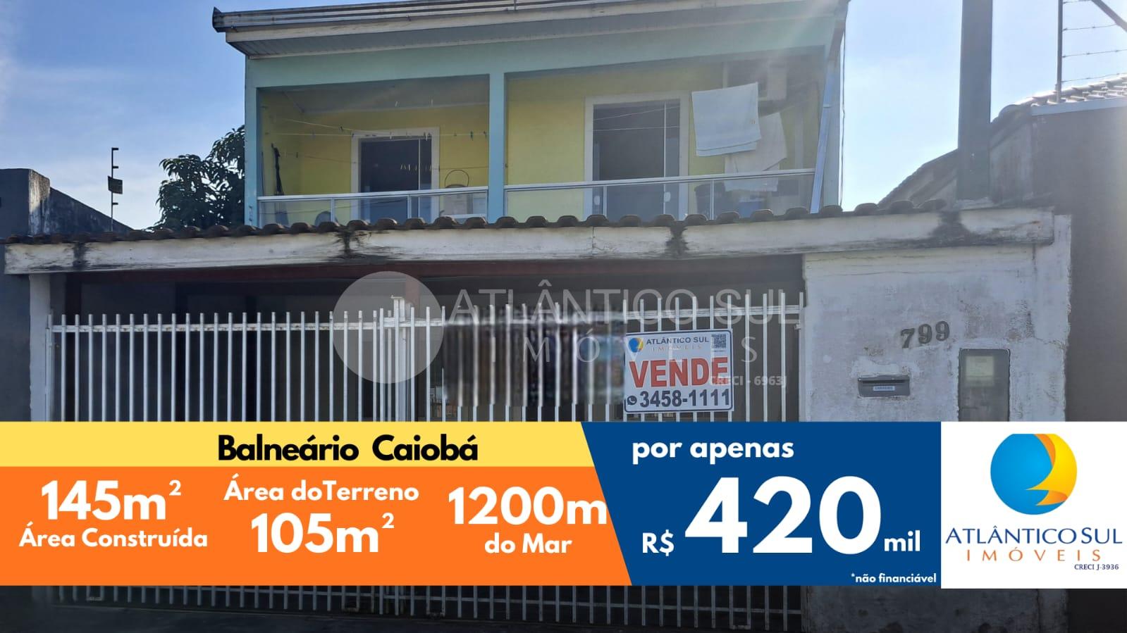 SOBRADO 4 QUARTOS, 2 BWC à venda, CAIOBÁ, MATINHOS - PR