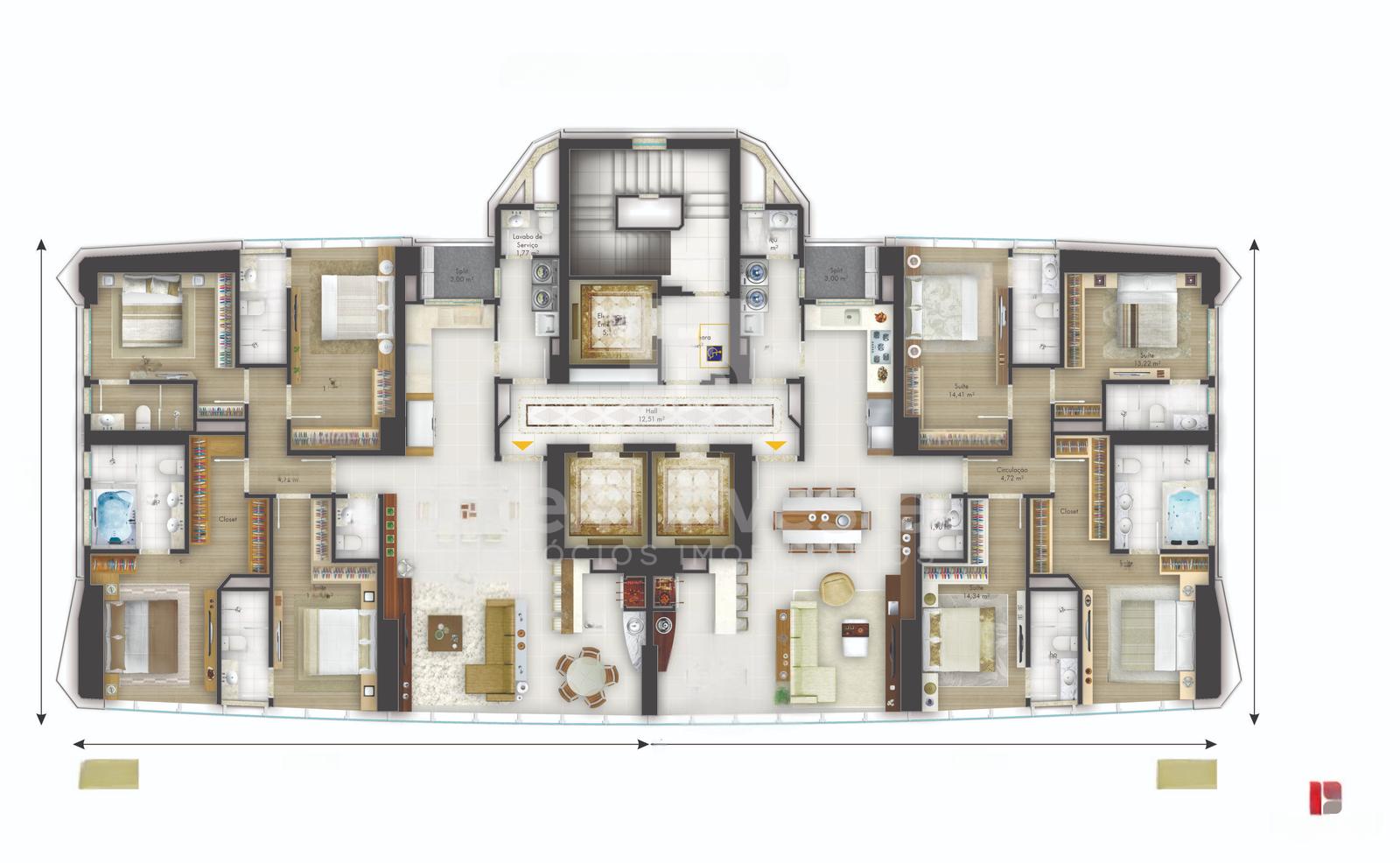 Vitra by Pininfarina I 4 quartos, com suíte, Centro - Balneário Camboriú