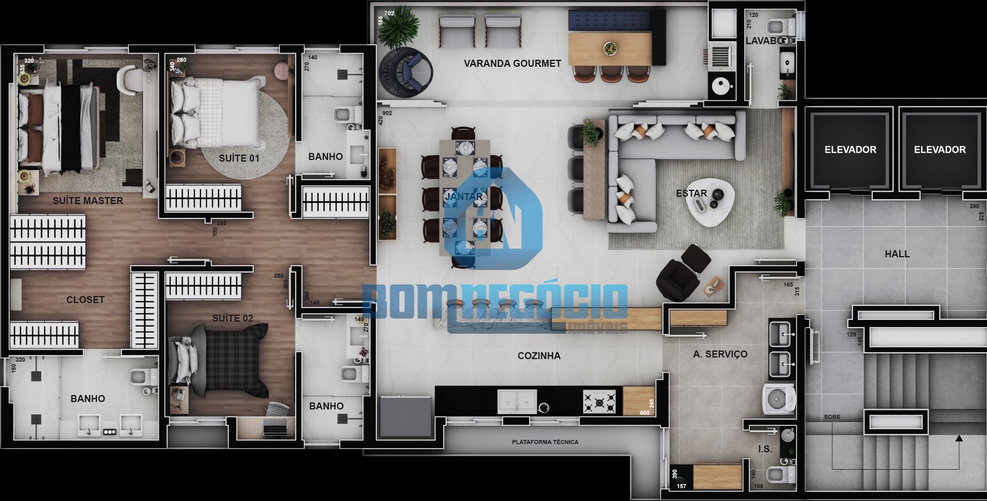Apartamento com 3 dormitórios à venda, CENTRO, GOVERNADOR VALA...