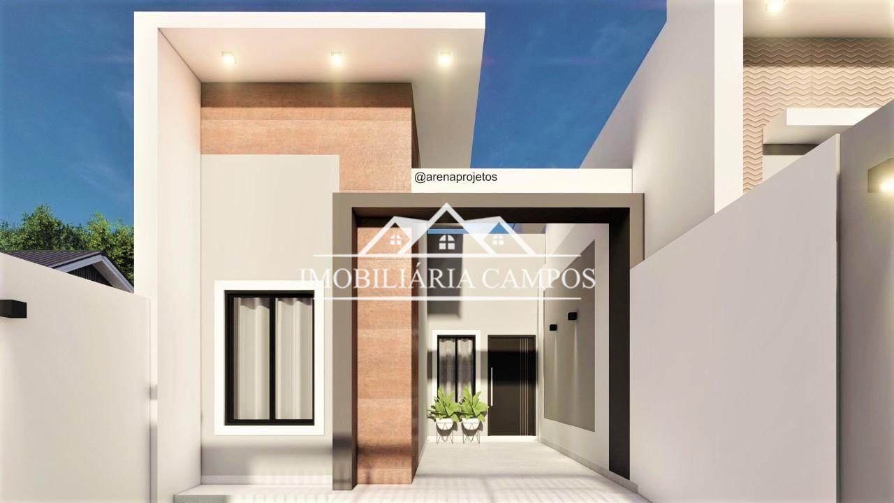 LINDA CASA COM DESING MODERNO 1 SUÍTE, 2 QUARTOS E TERRENO MEDINDO 162,00 M²