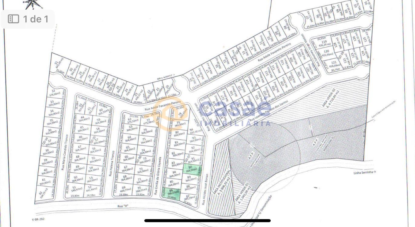 TERRENO EXELENTE DE  364,00m  LINHA SERRINHA, XANXERE - SC