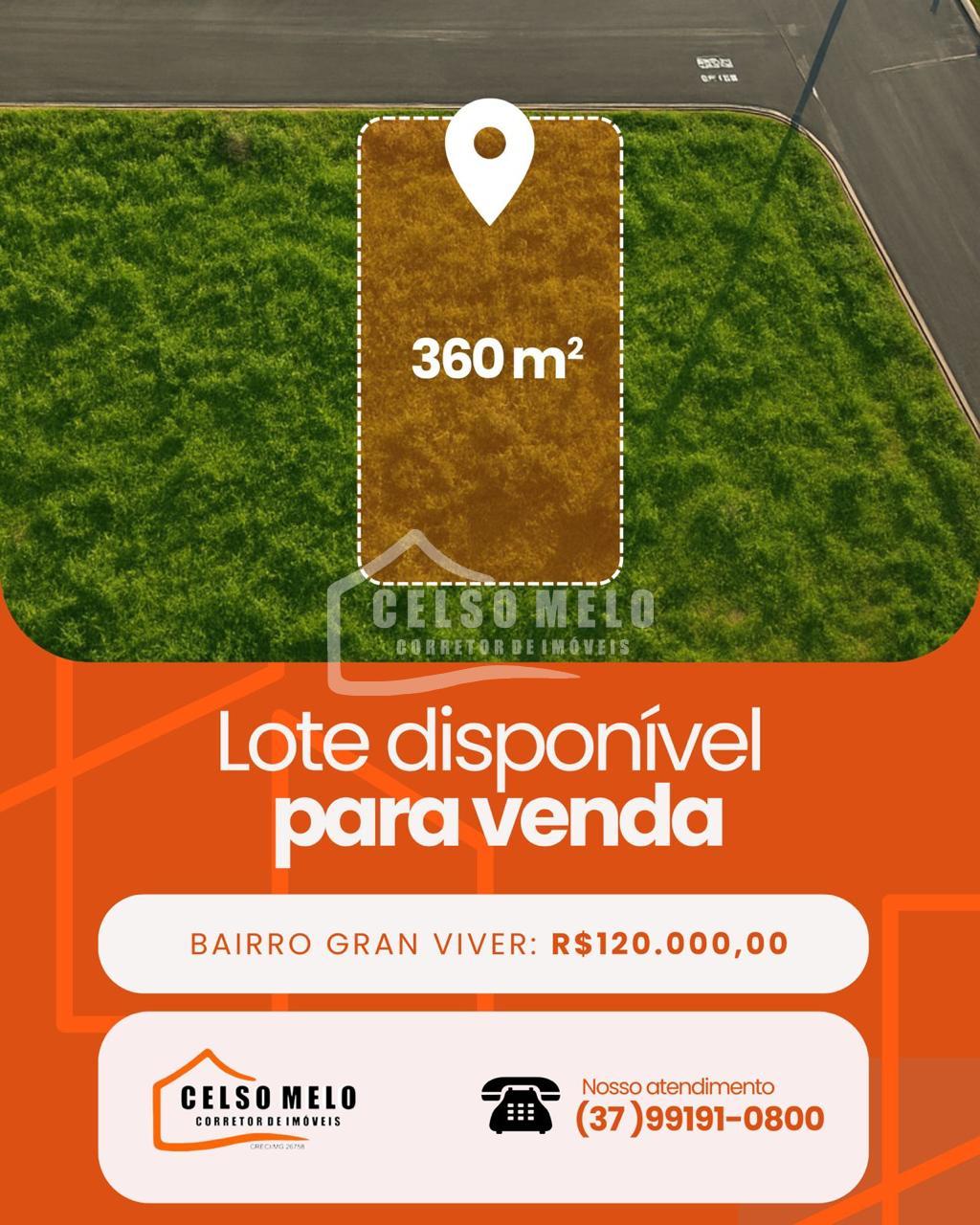 Lote para locao, GRAN VIVER, BOM DESPACHO - MG