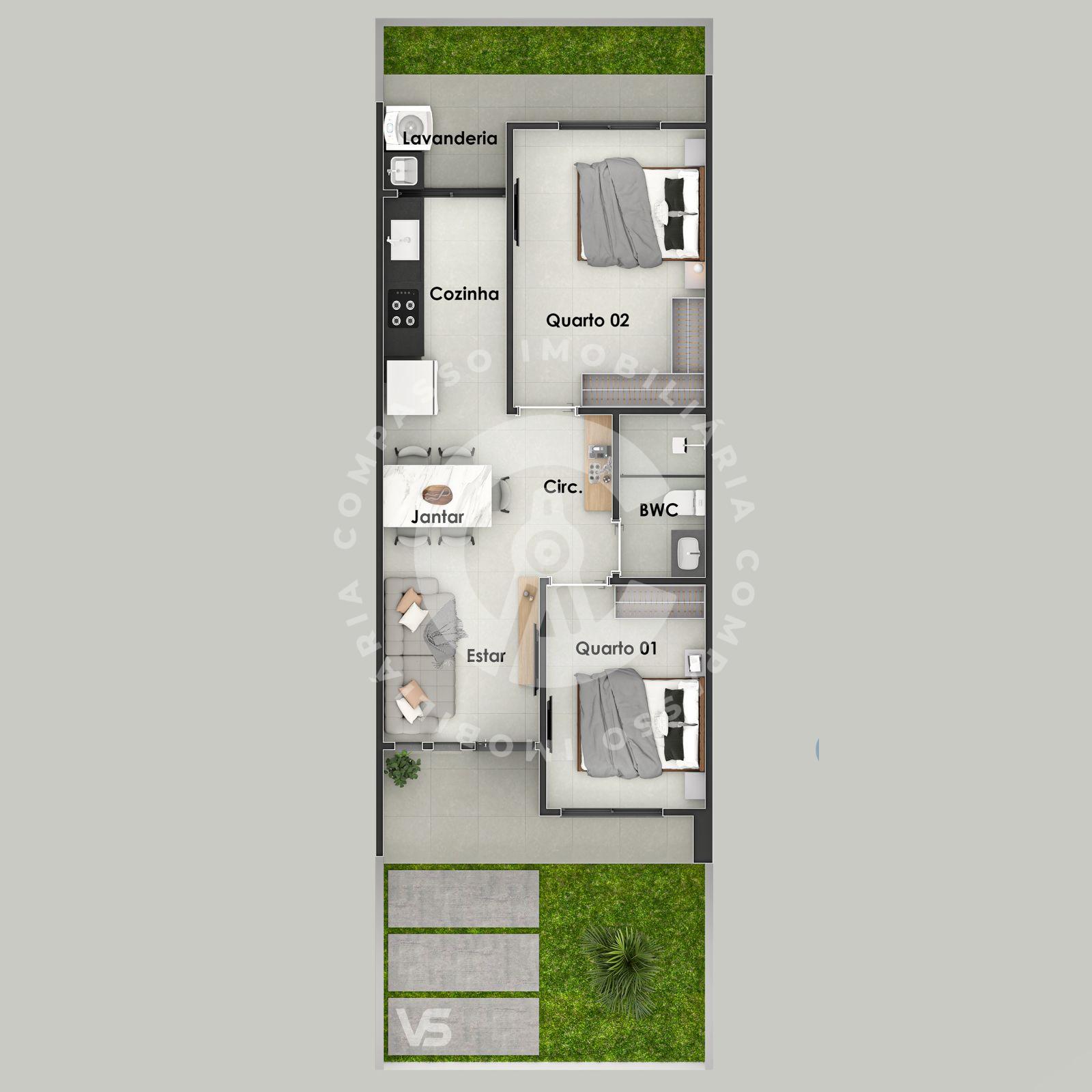 Casa de esquina com 2 quartos moderna e nova, Conjunto C, FOZ ...