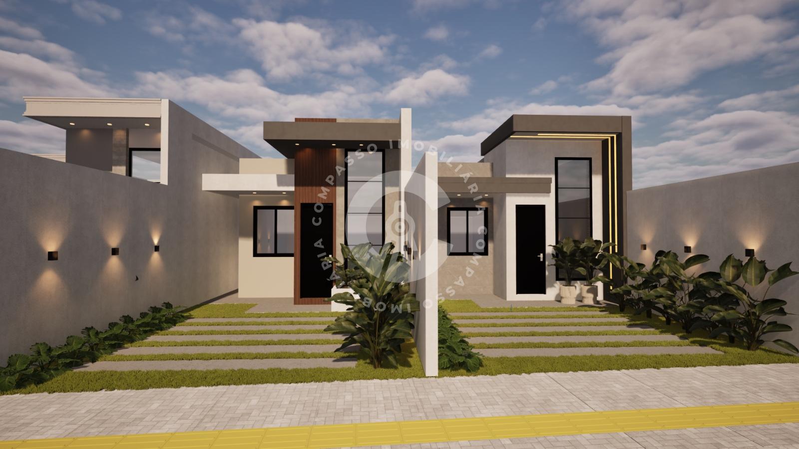 Casa nova no Novo Mundo com 1 suíte, quintal e ótima localizaç...