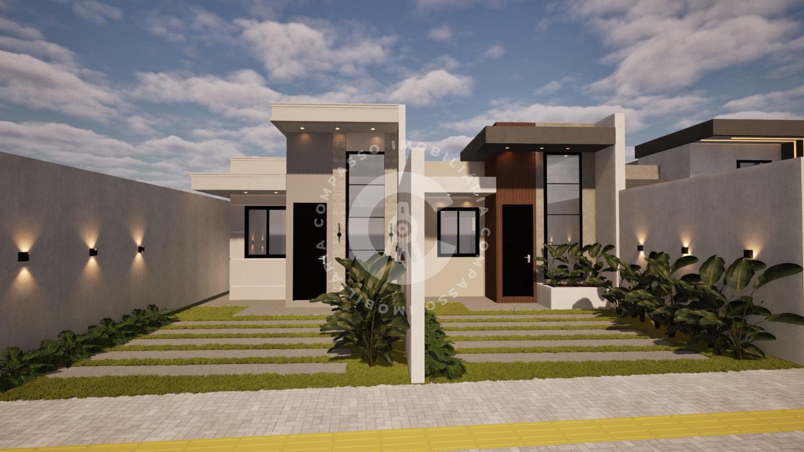 Casa nova no Novo Mundo com 1 suíte, quintal e ótima localizaç...