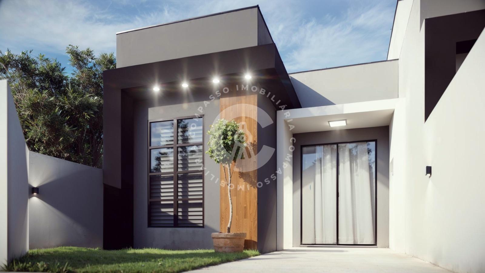 Casa nova no Jardim Ipê III com 1 suíte, 1 quarto e layout fun...