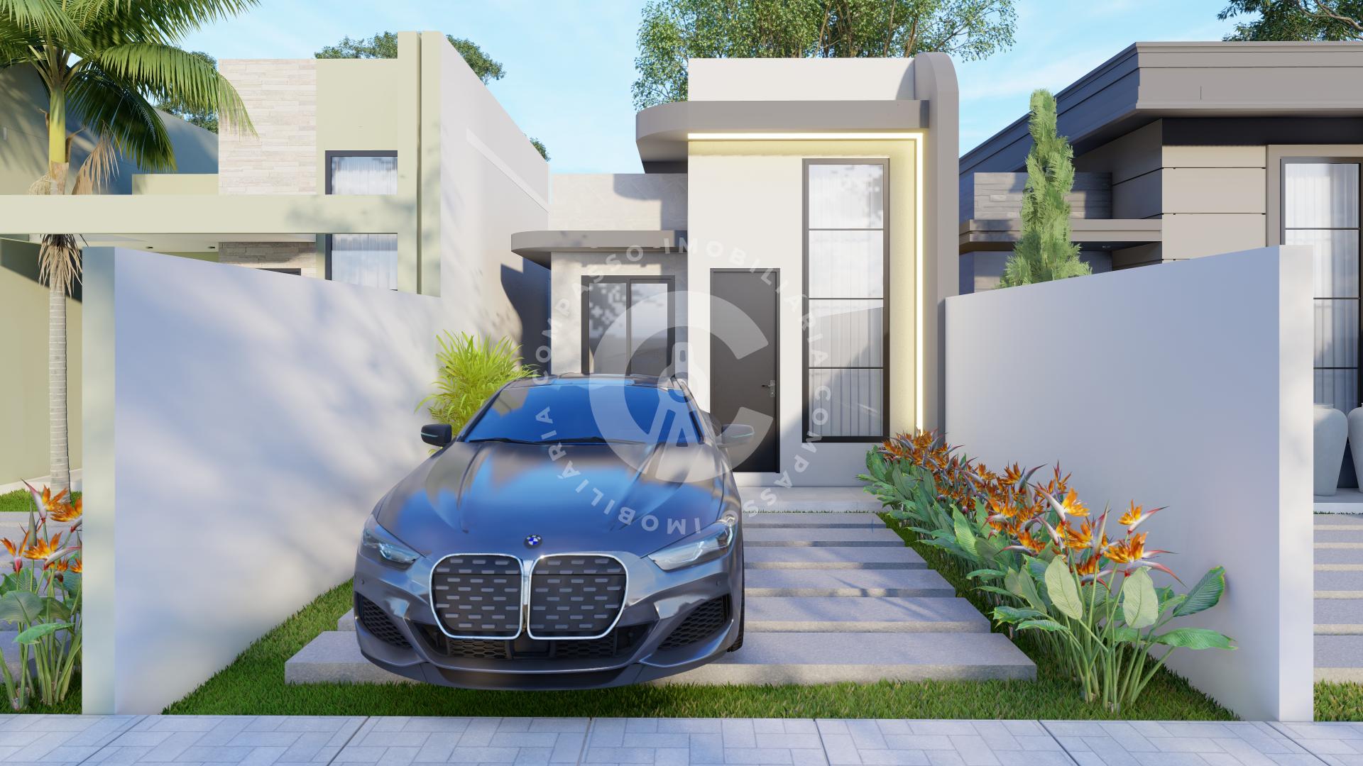 Casa nova no Novo Mundo com 1 suíte, quintal e ótima localizaç...