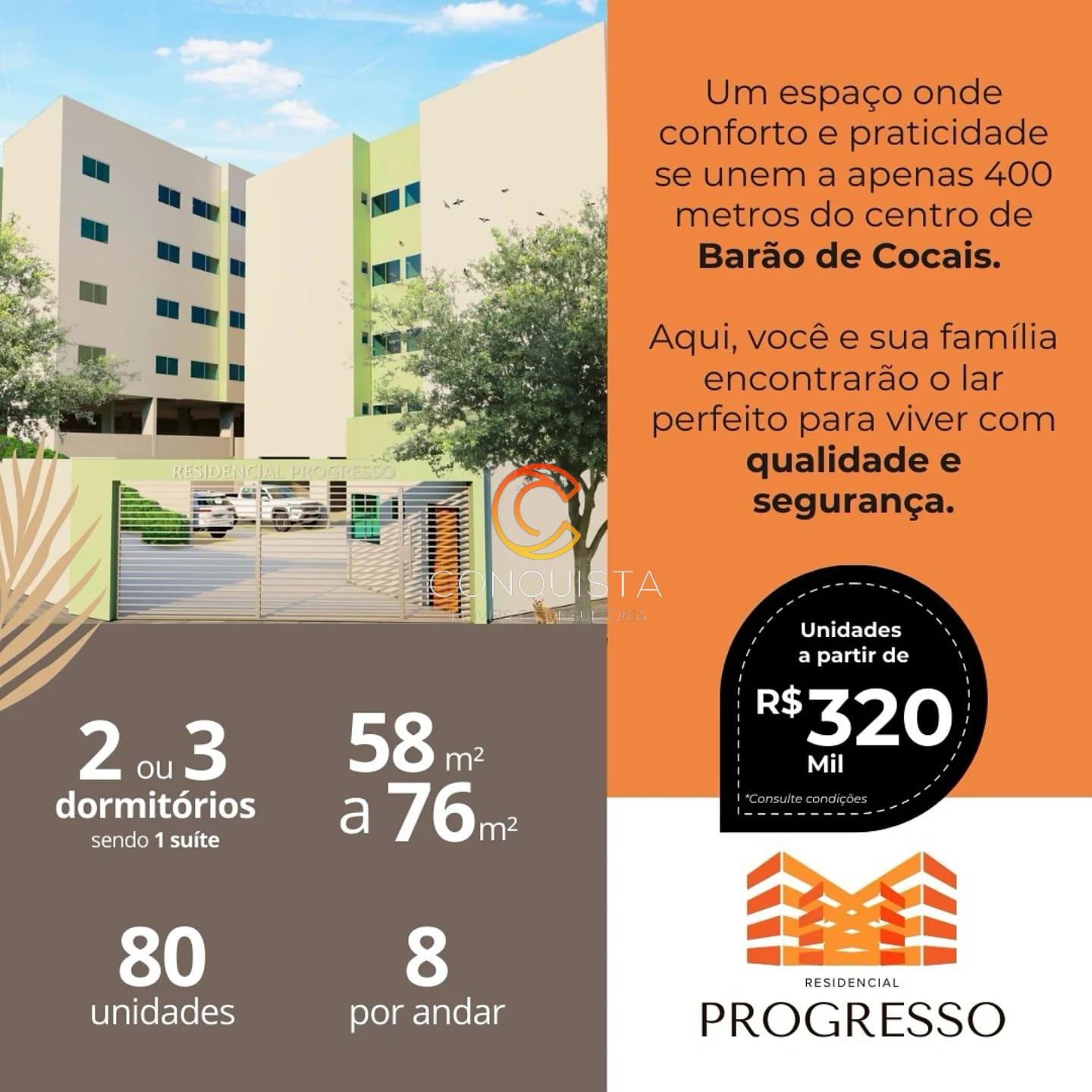 Apartamentos à venda na Planta, Progresso, BARAO DE COCAIS - MG