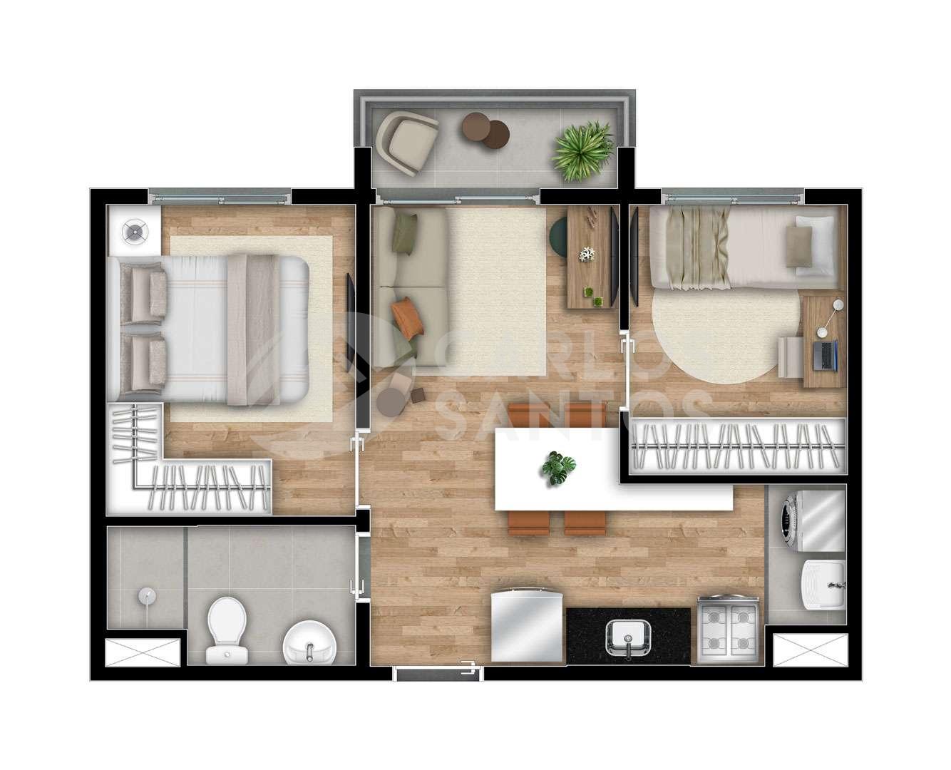 Apartamento com 2 dormitórios, Santo Amaro, SAO PAULO - SP