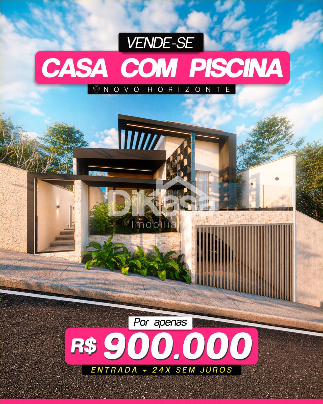 Casa na planta, já em construção, no Bairro Novo Horizonte.