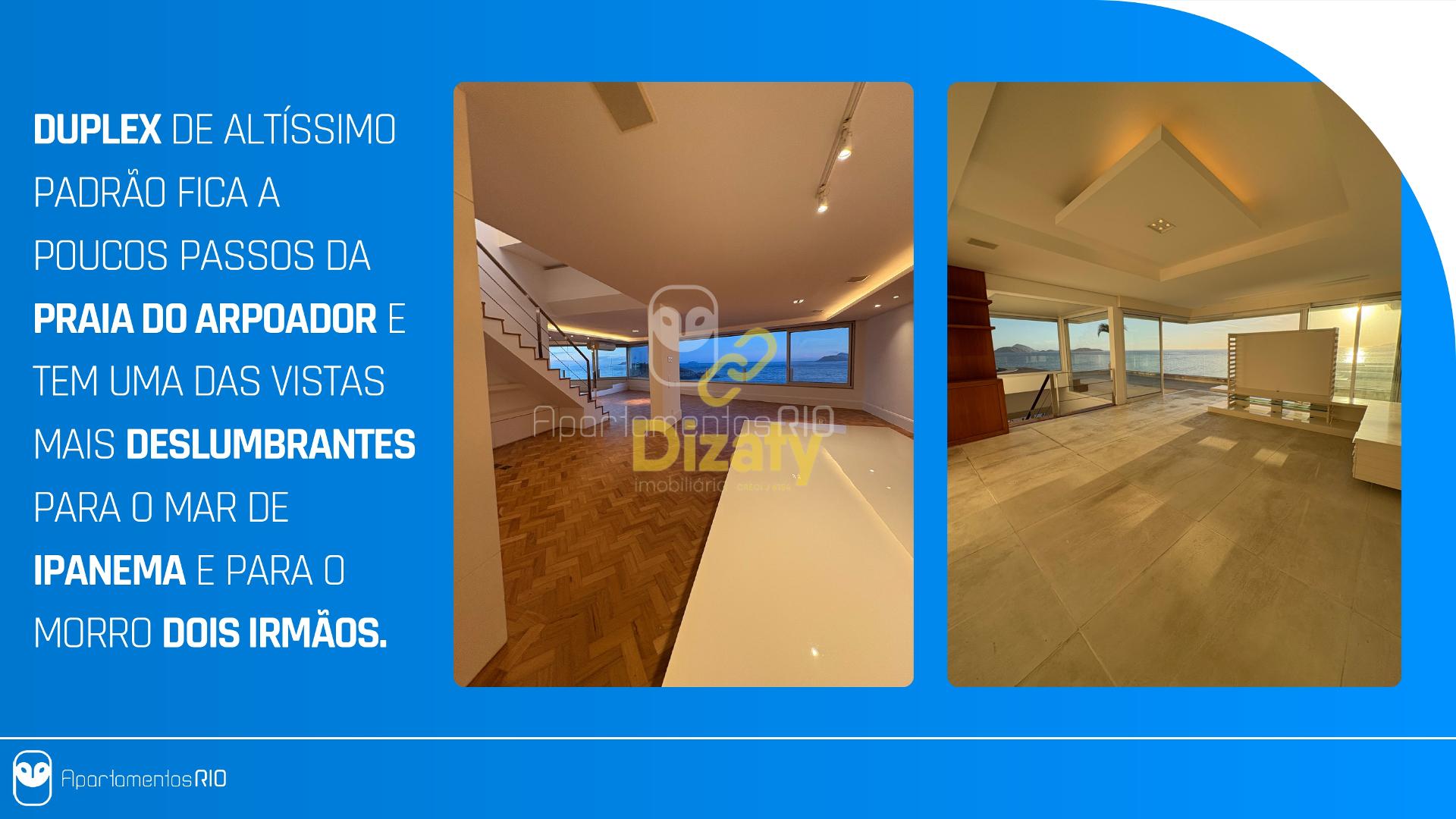 COBERTURA A VENDA COM 5 SUÍTES NO ARPOADOR RJ