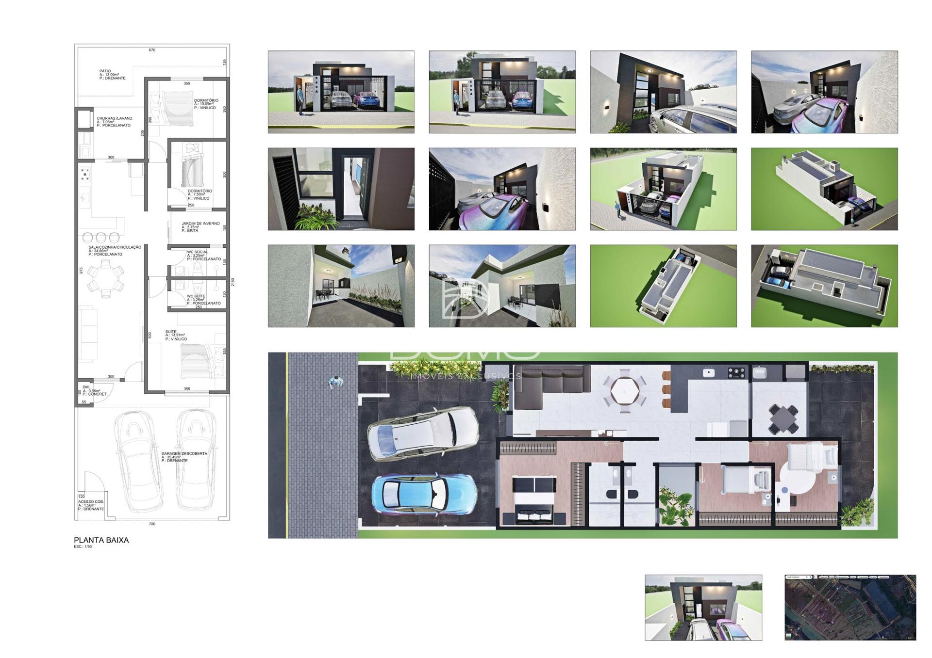 Casa na planta com 3 dormitórios à venda, Recanto Tropical, CA...