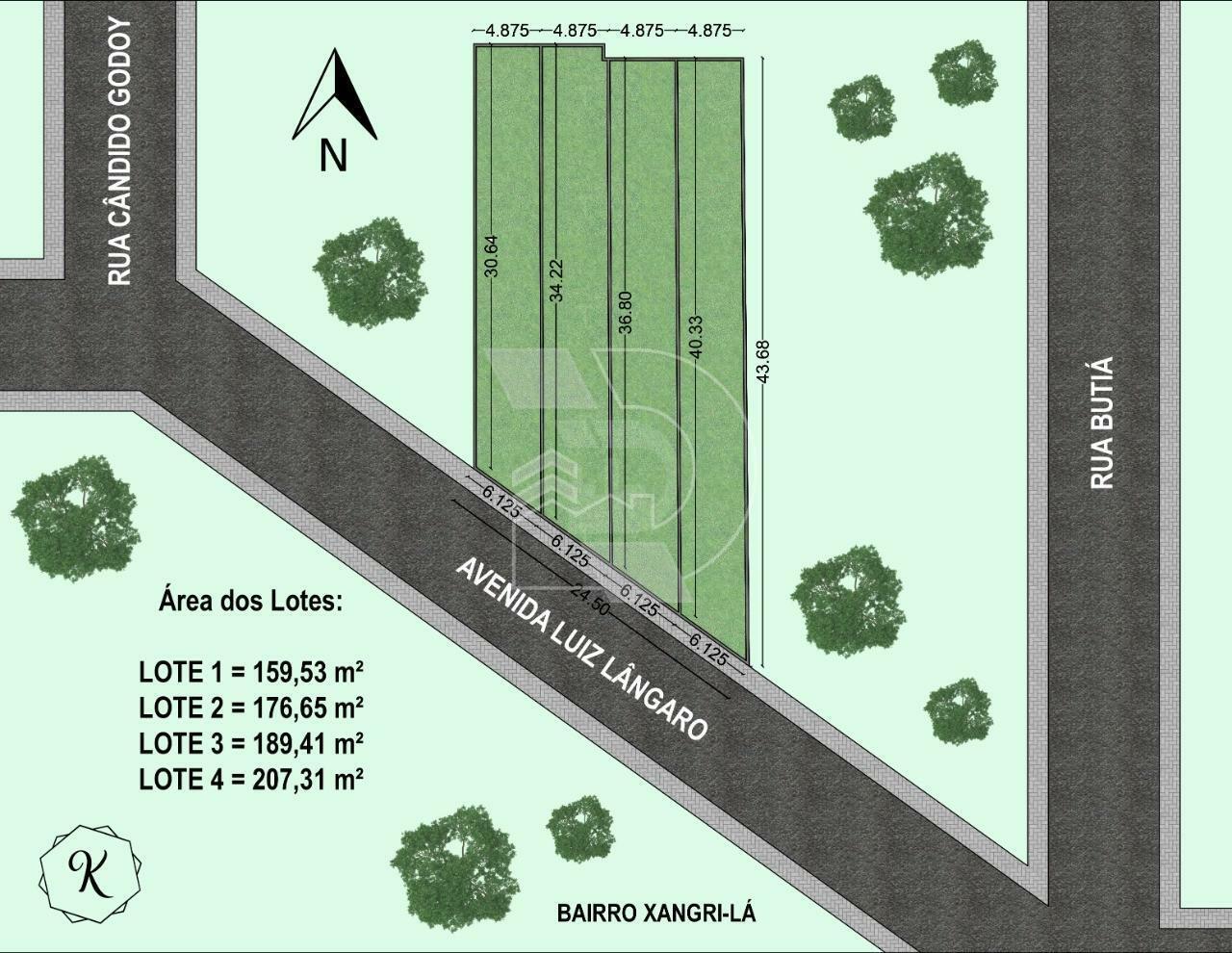 Terreno à venda no Bairro Xangri-la, com 159,53m  em Passo Fun...