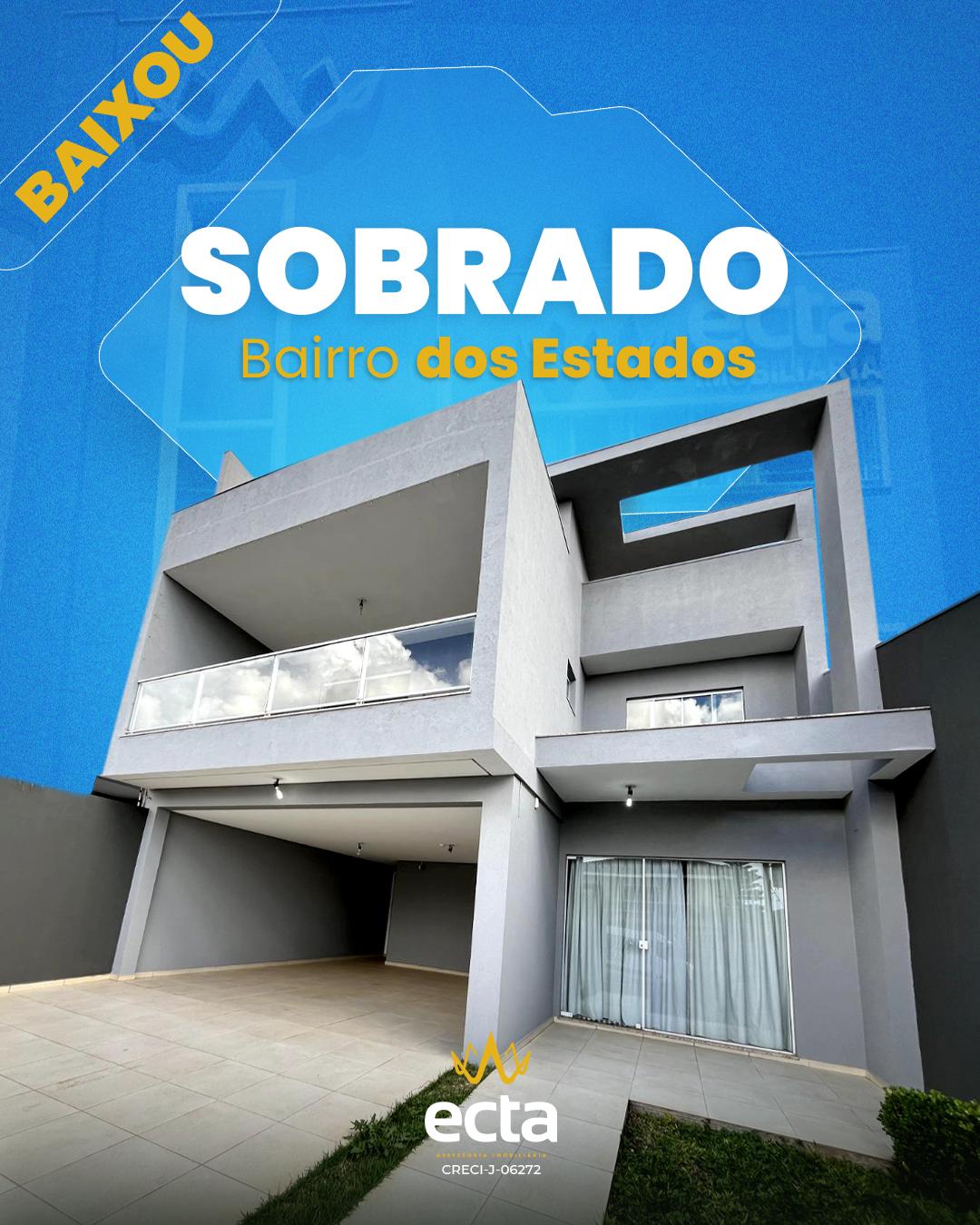 Excelente Sobrado à Venda  Bairro Dos Estados Guarapuava