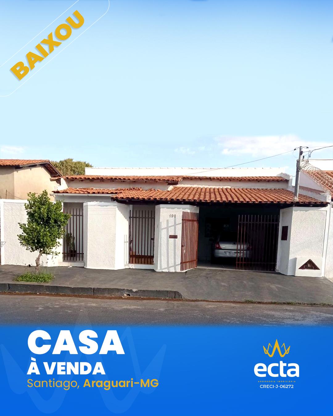 Casa com 3 dormitórios à venda, Santiago, ARAGUARI - MG