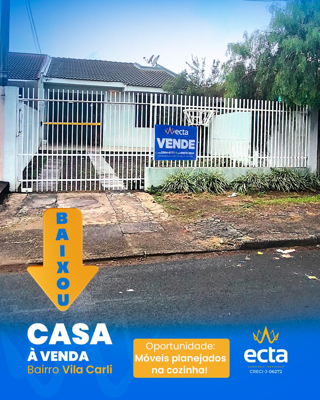 Casa à venda, Vila Carli, GUARAPUAVA - PR