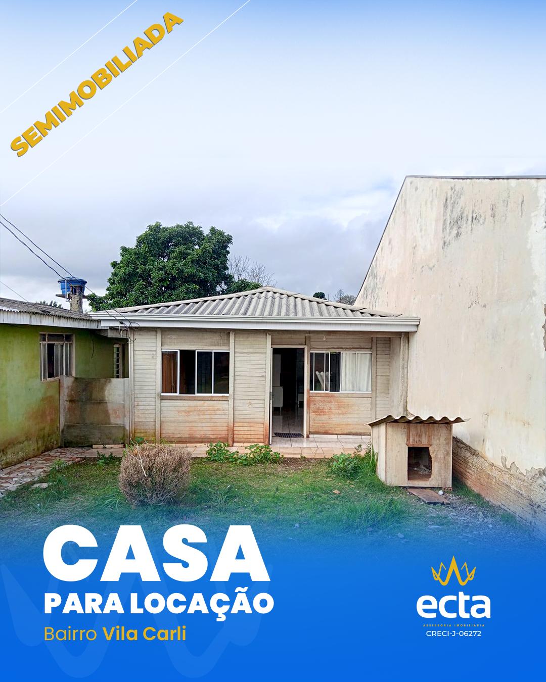 Casa para loca??o, Vila Carli, 02 quartos GUARAPUAVA - PR