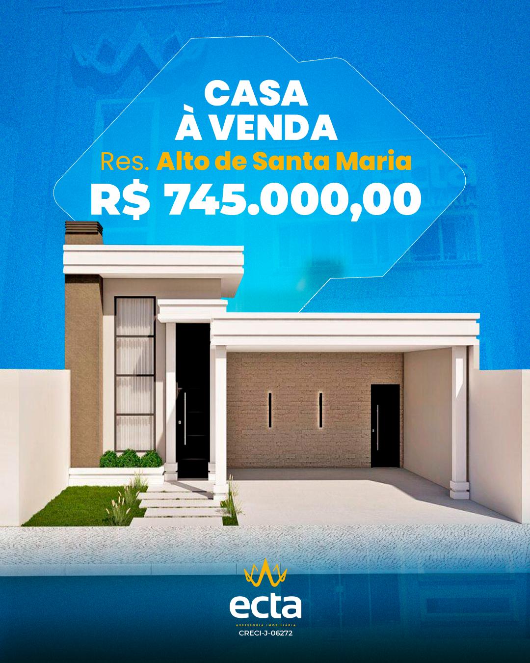 Casa ? venda, em per?odo final de constru??o ALTO DE SANTA MAR...