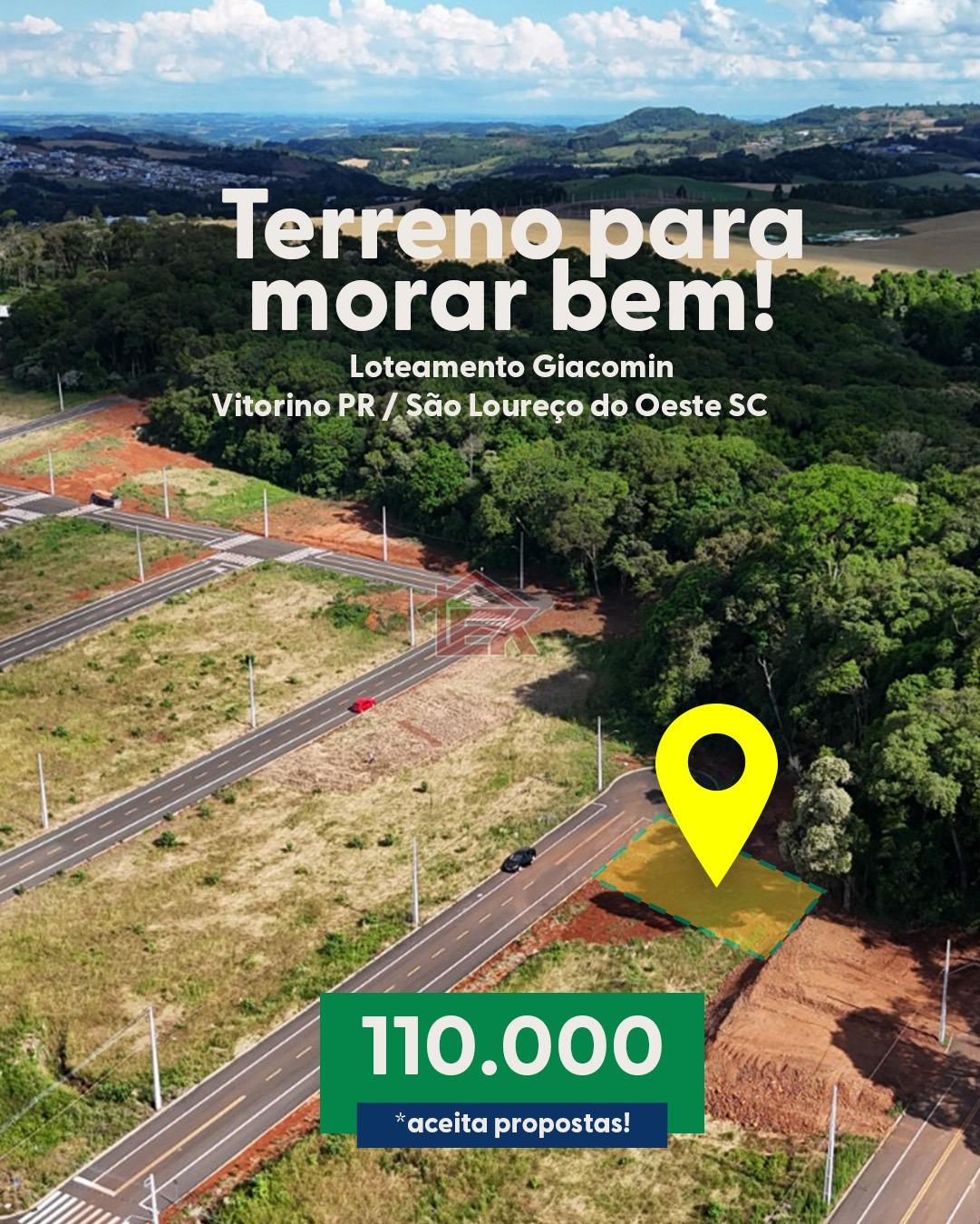 Terreno à venda, LOTEAMENTO GIACOMIN, SAO LOURENCO DO OESTE - SC
