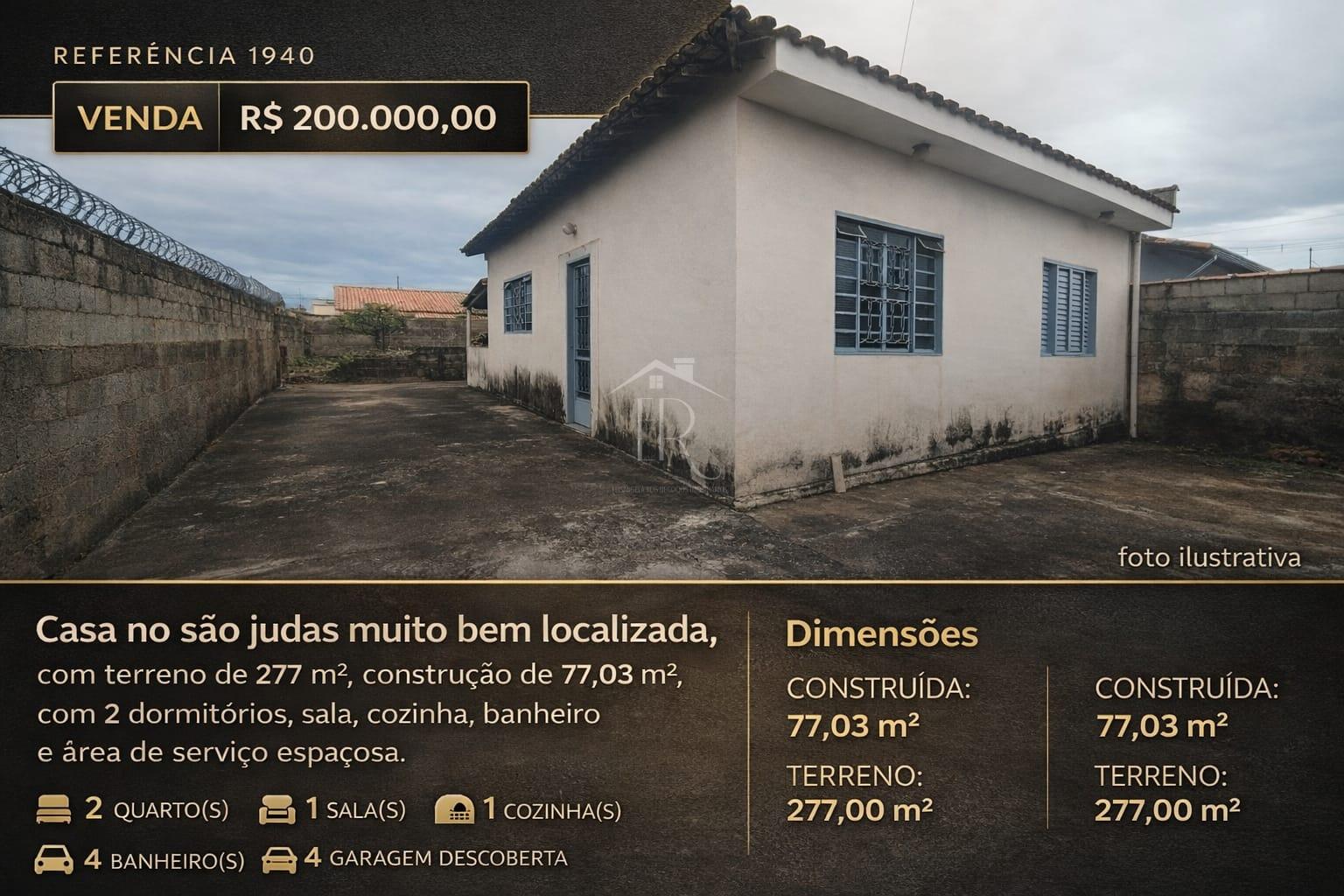 Casa à venda, São judas, SAO SEBASTIAO DO PARAISO - MG