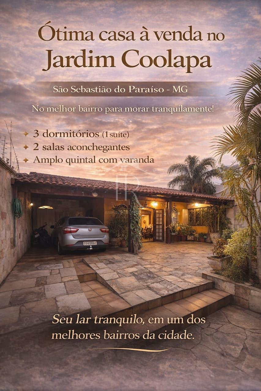 CASA À VENDA, JARDIM COOLAPA, SAO SEBASTIAO DO PARAISO - MG