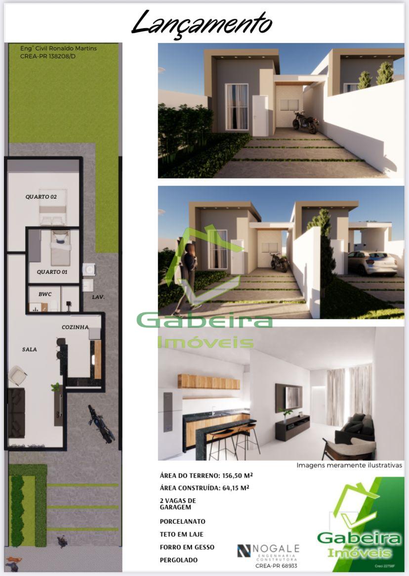 Casa com 2 dormitrios  venda, JARDIM ITLIA, CORONEL VIVIDA - PR
