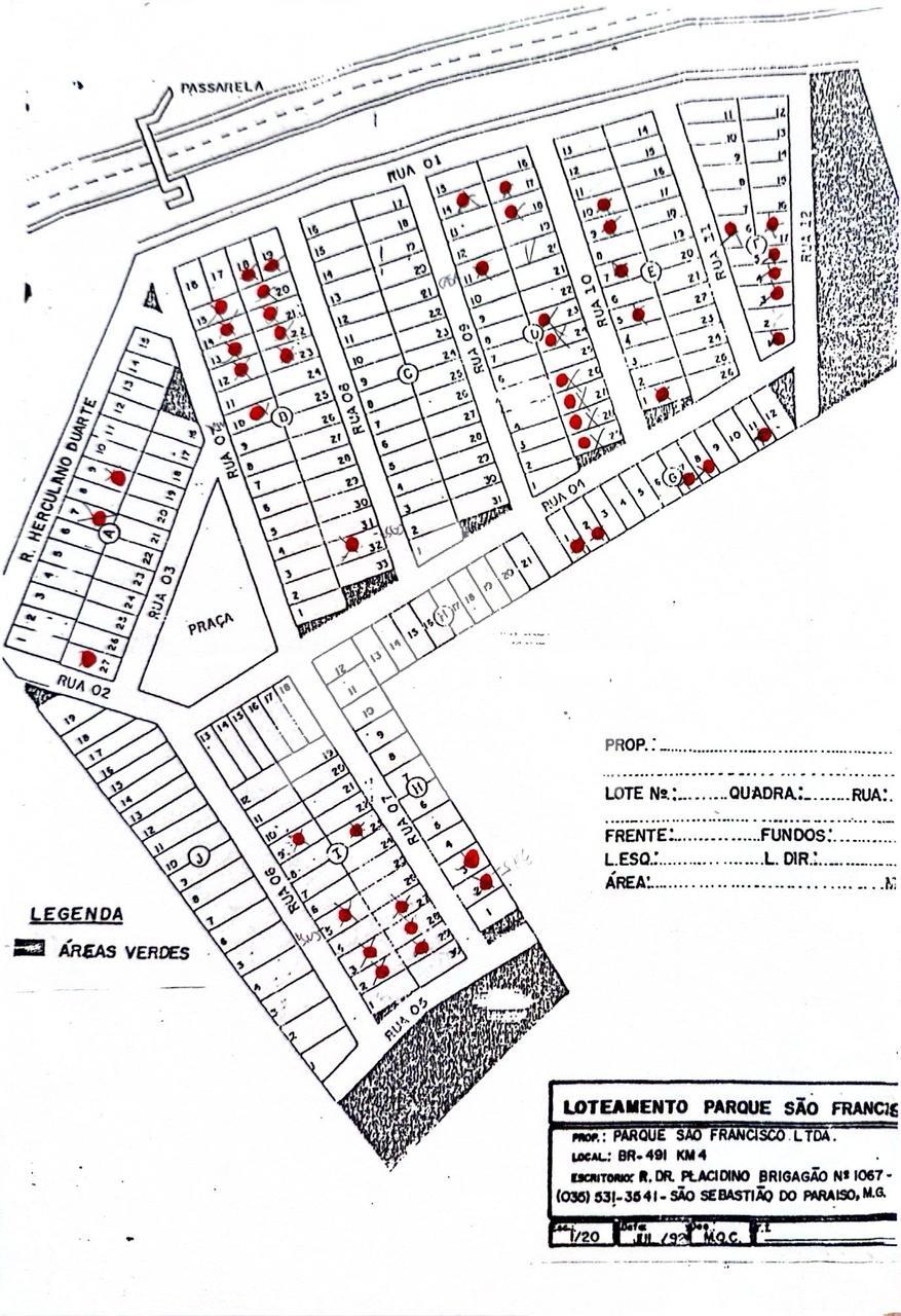 LOTES À VENDA BAIRRO SÃO FRANCISCO, SÃO SEBASTIÃO DO PARAÍSO - MG