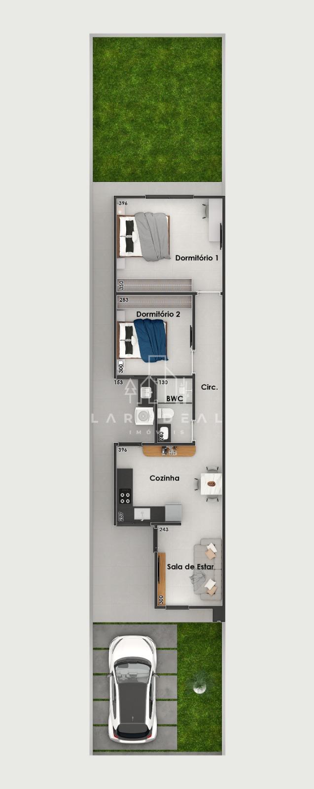 Casa no Jardim Nova Andradina com passagem lateral e sobra de terreno nos fundos