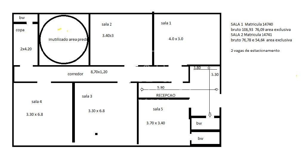 Sala Comercial à venda no Edifício Marajoaras, região central