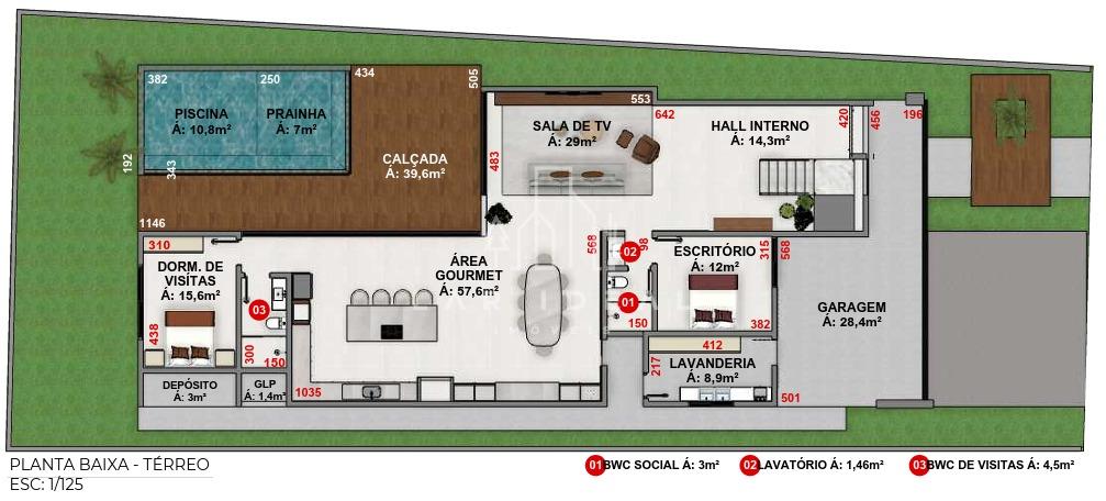 Sobrado de Luxo em Construção no Royal Boulevard - Fase 01, com 4 Suítes e Piscina