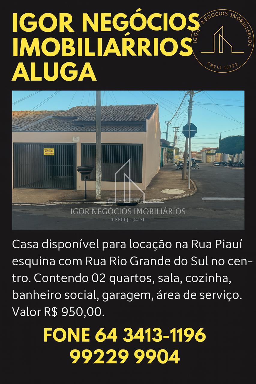 Casa para locação, CENTRO, MORRINHOS - GO