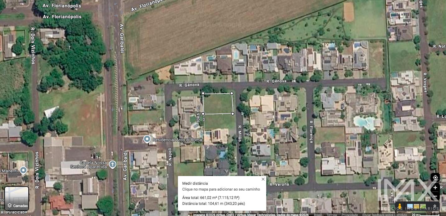Terreno à Venda no Condomínio Arco di Roma, 660m2 por R$792.000,00.