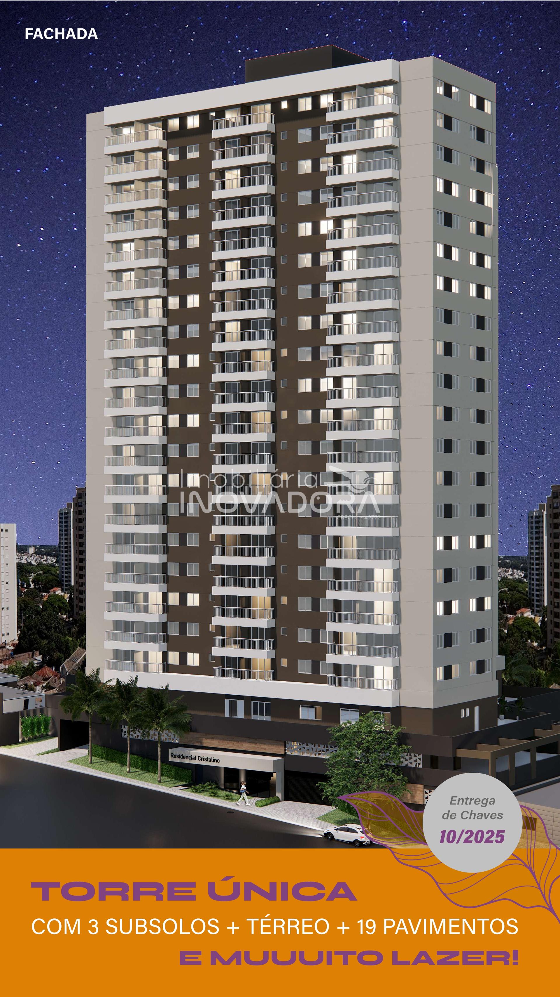 Residencial Cristalino - Studios, 2 e 3 quartos - Imangai