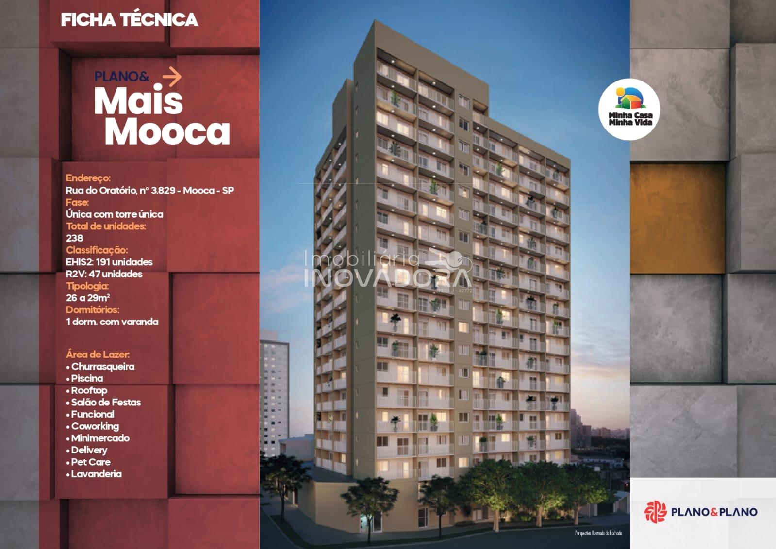 PLANO Mais Mooca | Apartamento de 1 dorm | 26-29m  | Lazer | V...