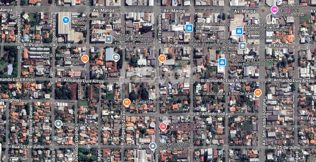 TERRENO NO CENTRO DE TOLEDO COM 20 MTS DE FRENTE E 50 MTS DE FUNDO