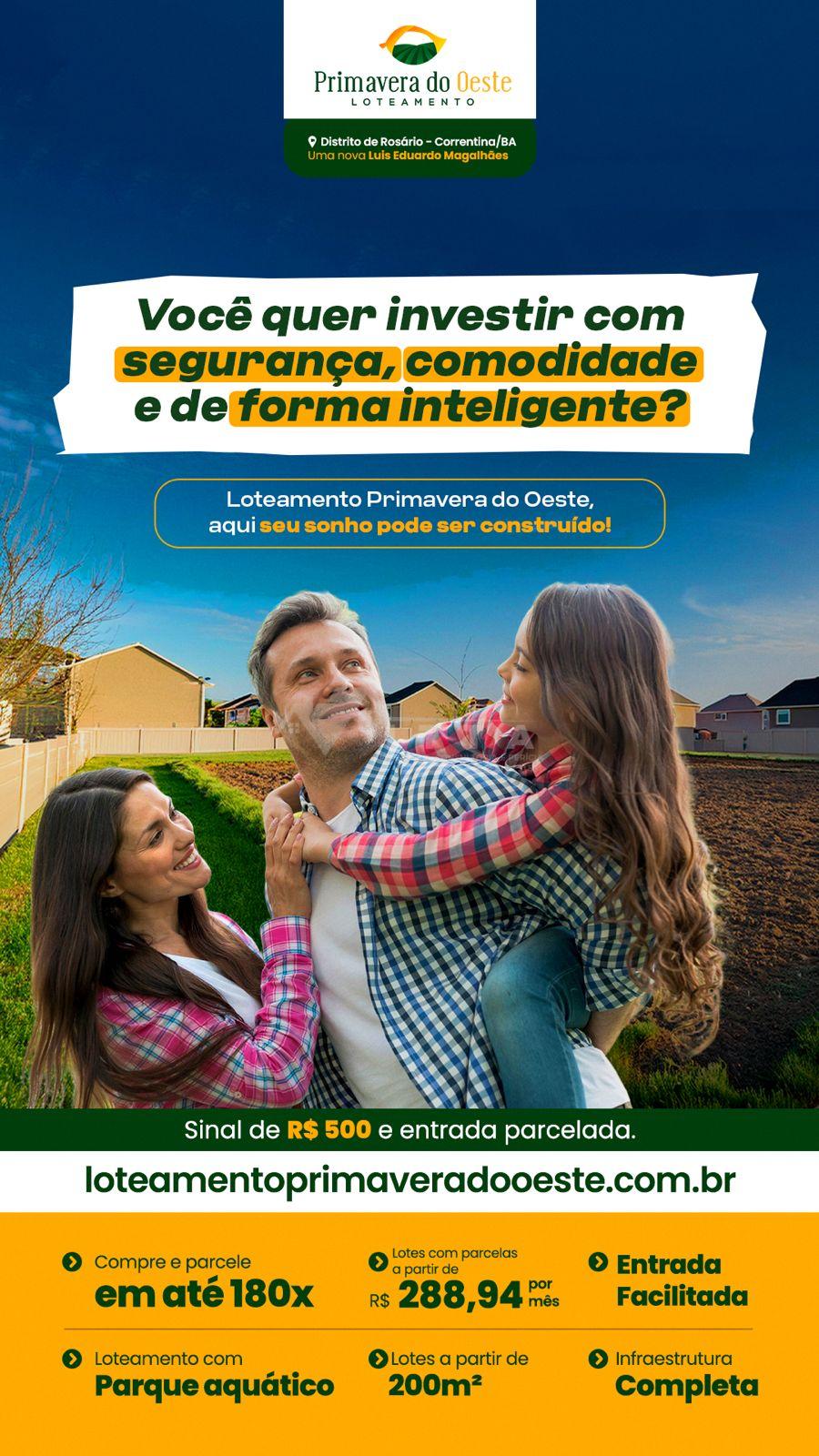 VENDAS DE LOTES, EM DISTRITO DE ROSÁRIO CORRENTINA BAHIA, LOTE...