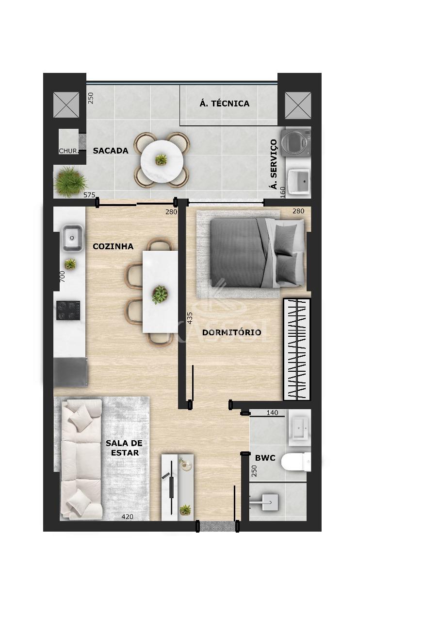 Edificio Presena - Aptos na planta 1 quarto e 1 vaga garagem - prximo Unipar