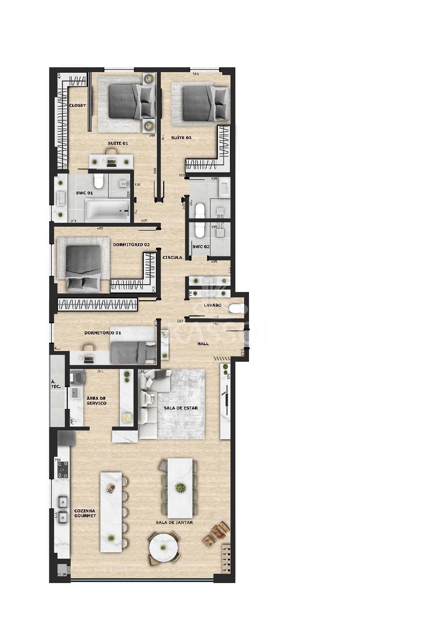 Edificio Presena - Aptos na planta 1 quarto e 1 vaga garagem - prximo Unipar