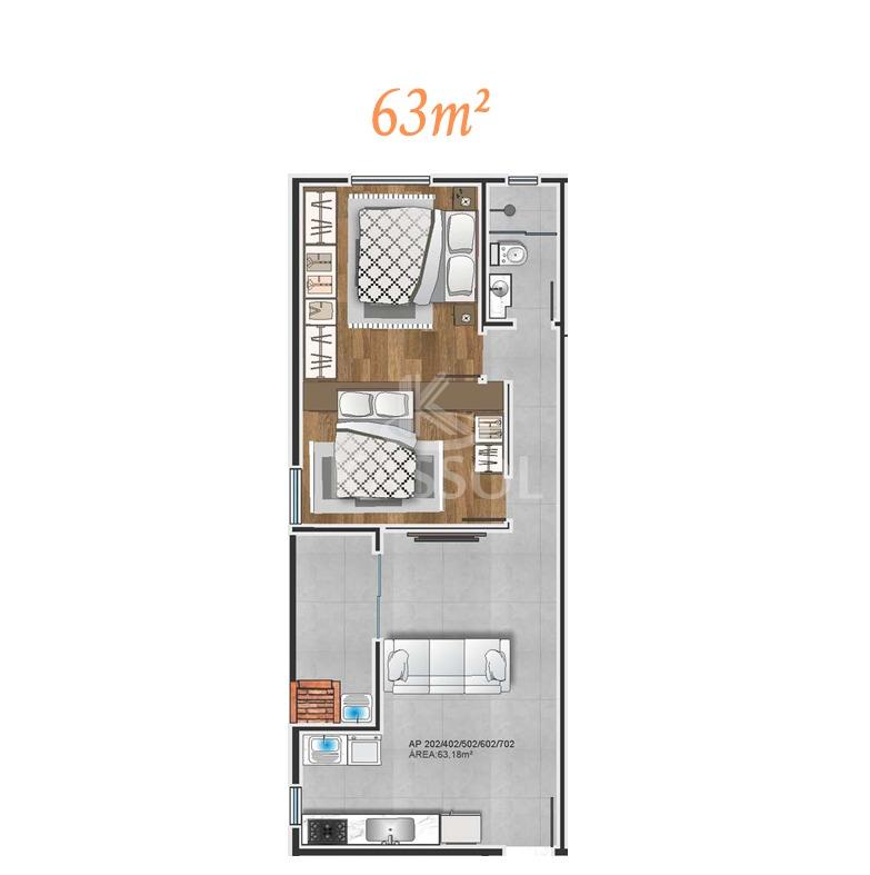 Apartamento, Bairro Coqueiral , Prximo a Faculdades, Sacada com Churrasqueira.