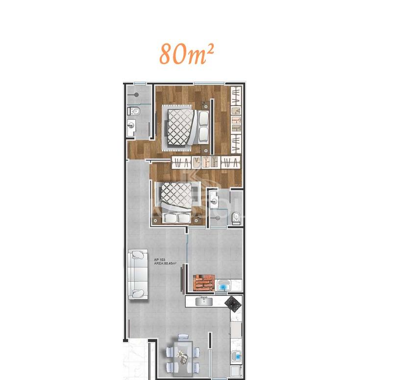 Apartamento, Bairro Coqueiral , Prximo a Faculdades, Sacada com Churrasqueira.
