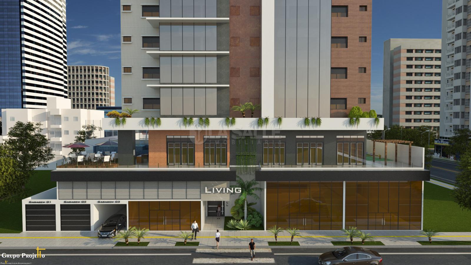 Apartamento á venda no Centro, Edificio Living com 01 suíte e dois quartos