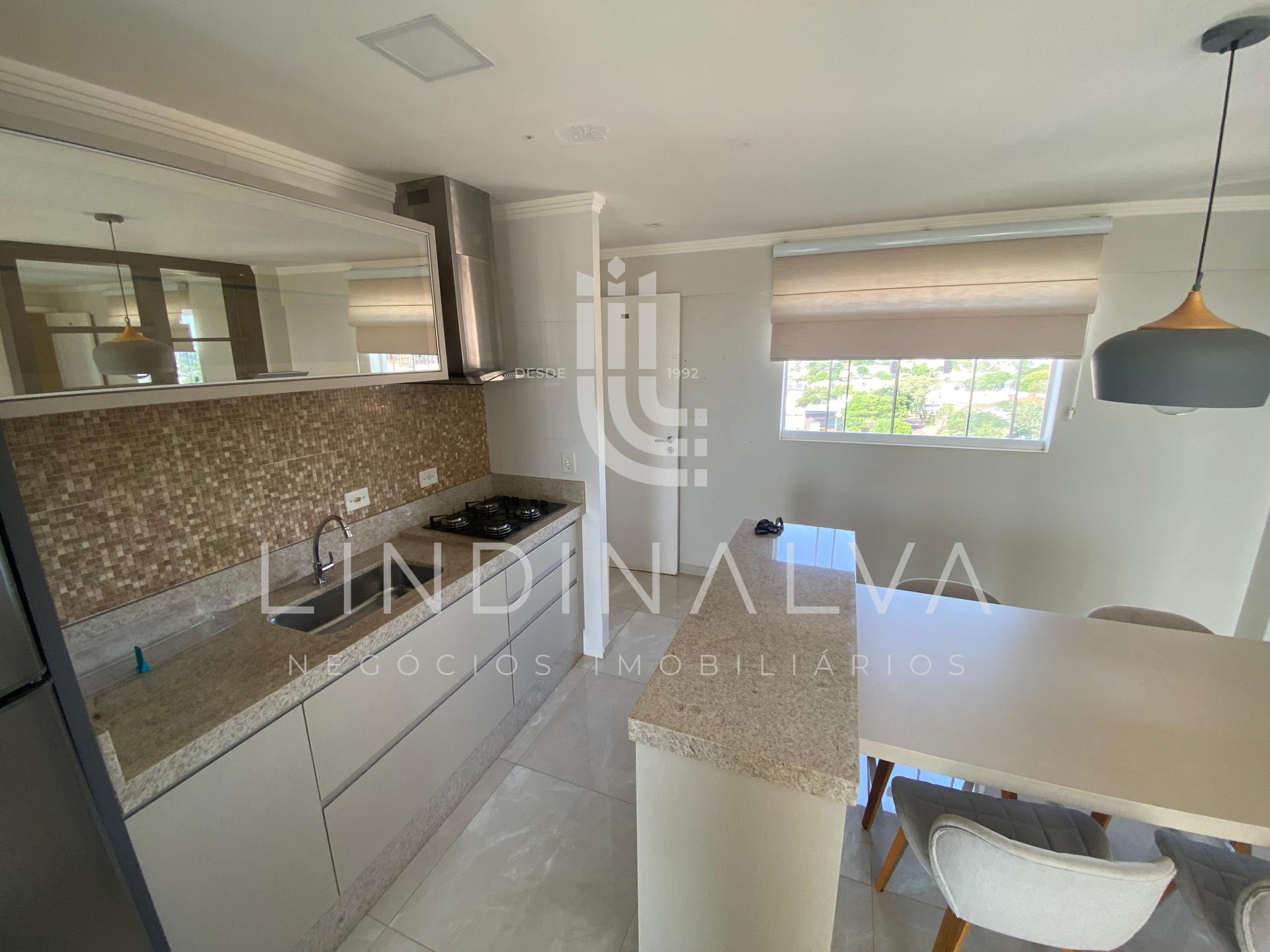Apartamento mobiliado para locação com suíte e varanda no Jardim Lancaster