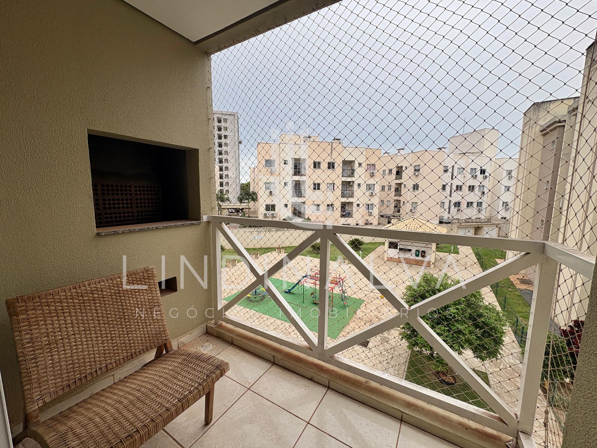 Apartamento mobiliado com sacada e churrasqueira no Residencial Angatu