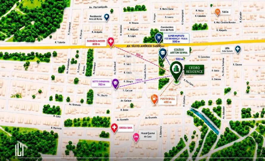 Cedro Residence I Apartamentos com suíte e quarto I na região da Vila A